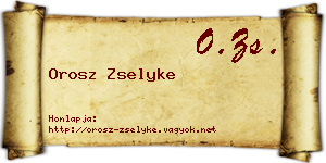 Orosz Zselyke névjegykártya